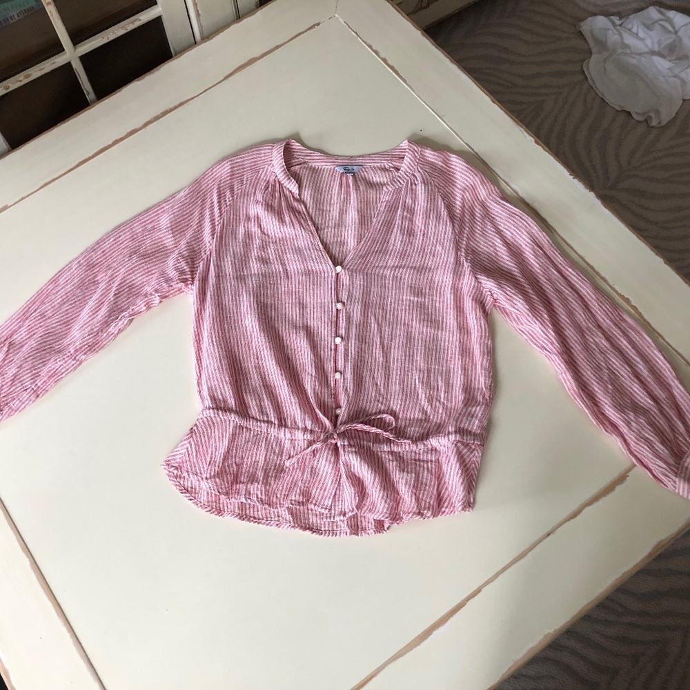 Rails Marti Scarlet Striped Drawstring Waist Top - image 4